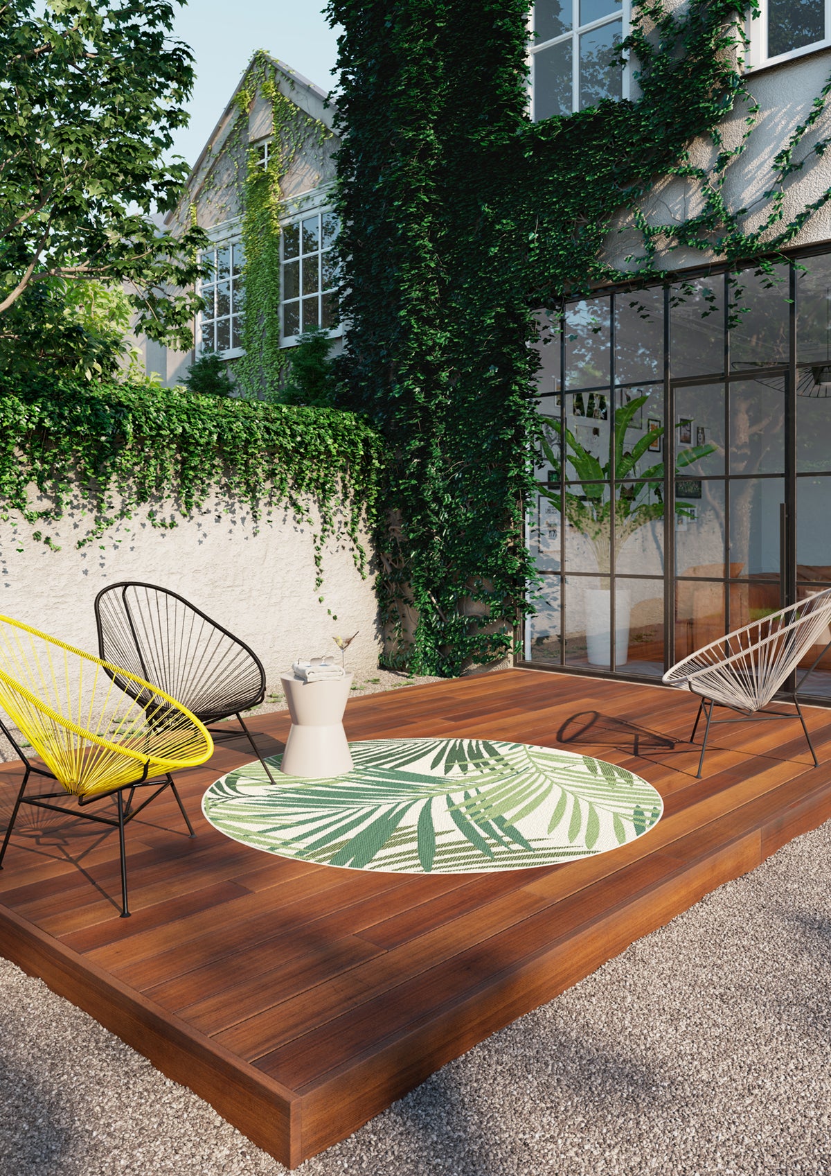 Garden Impressions Buitenkleed Naturalis palm leaf Ø160cm