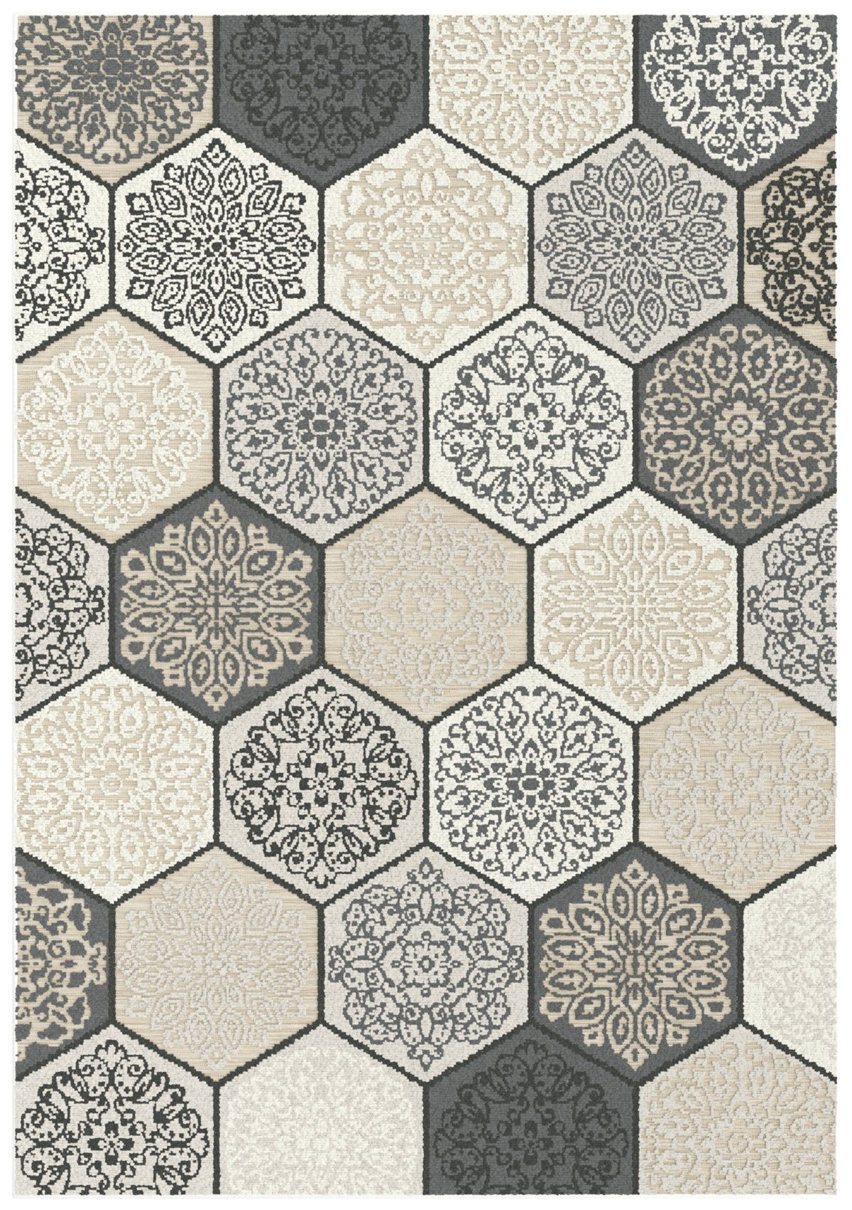 Garden Impressions Buitenkleed Hexagon black 200x290cm