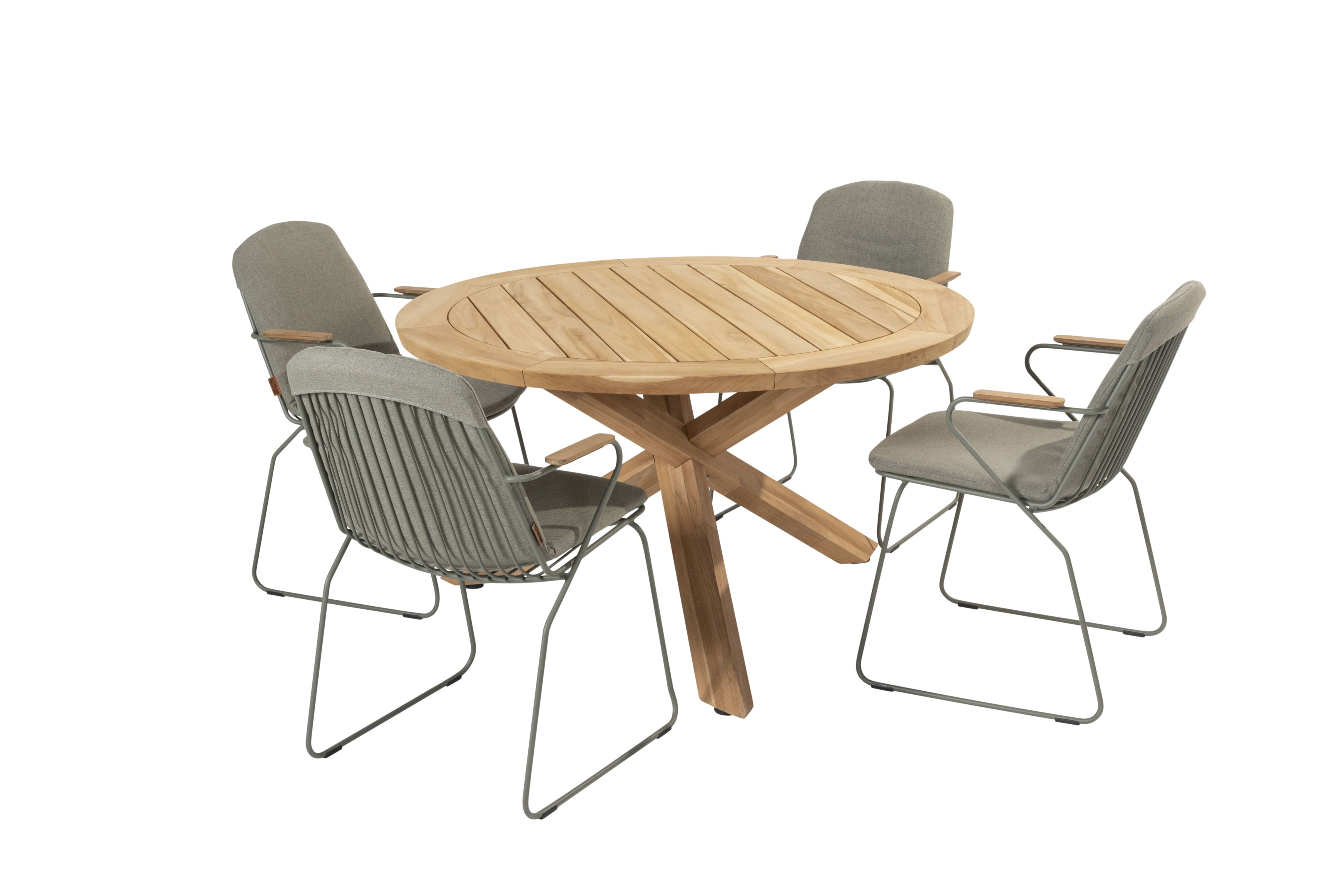 4 Seasons Outdoor veneto olive-prado Ø130cm diningset 5-delig