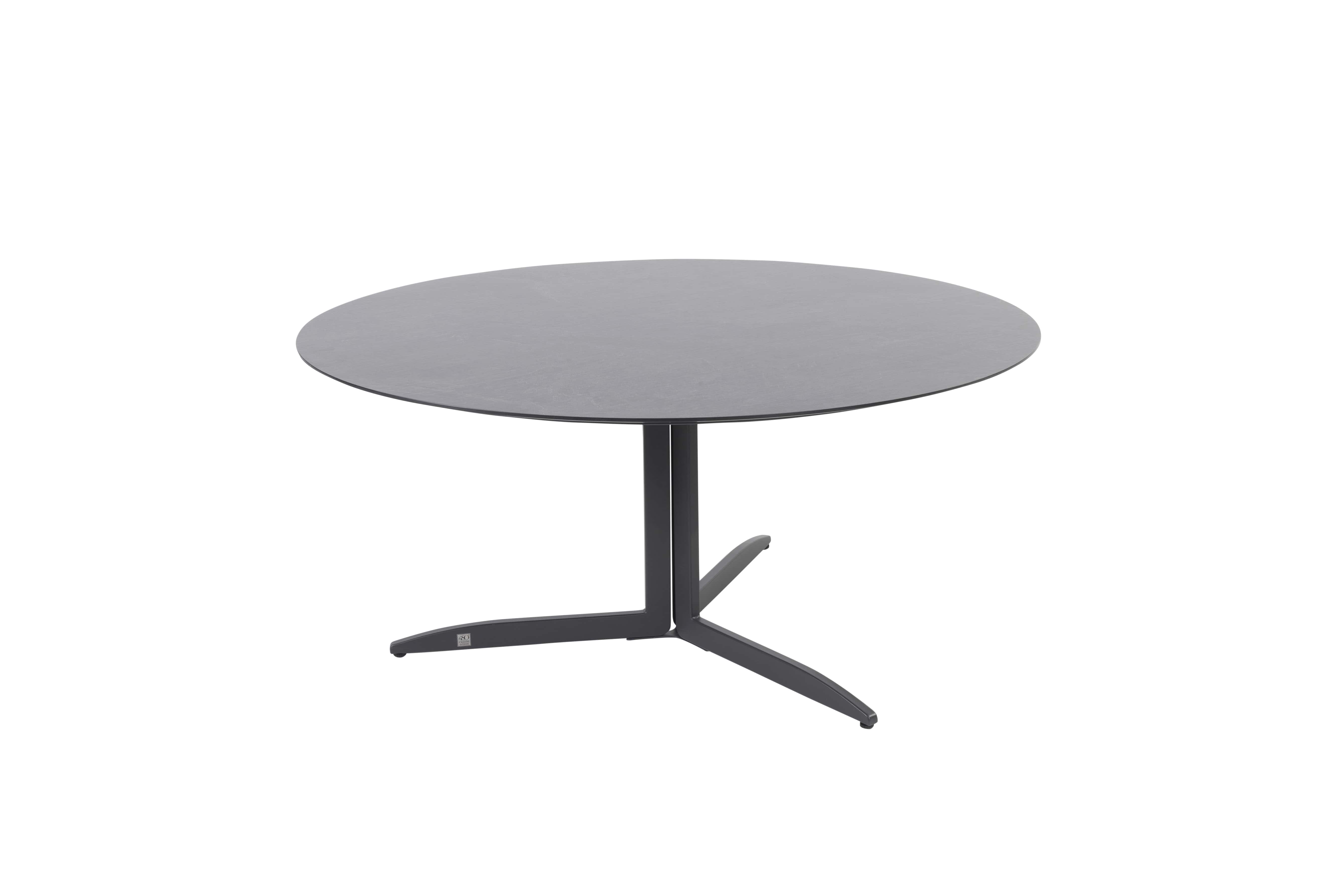 4 Seasons Outdoor Diningset Fabrice-Embrace Hpl slate antraciet ø160cm 7-delig