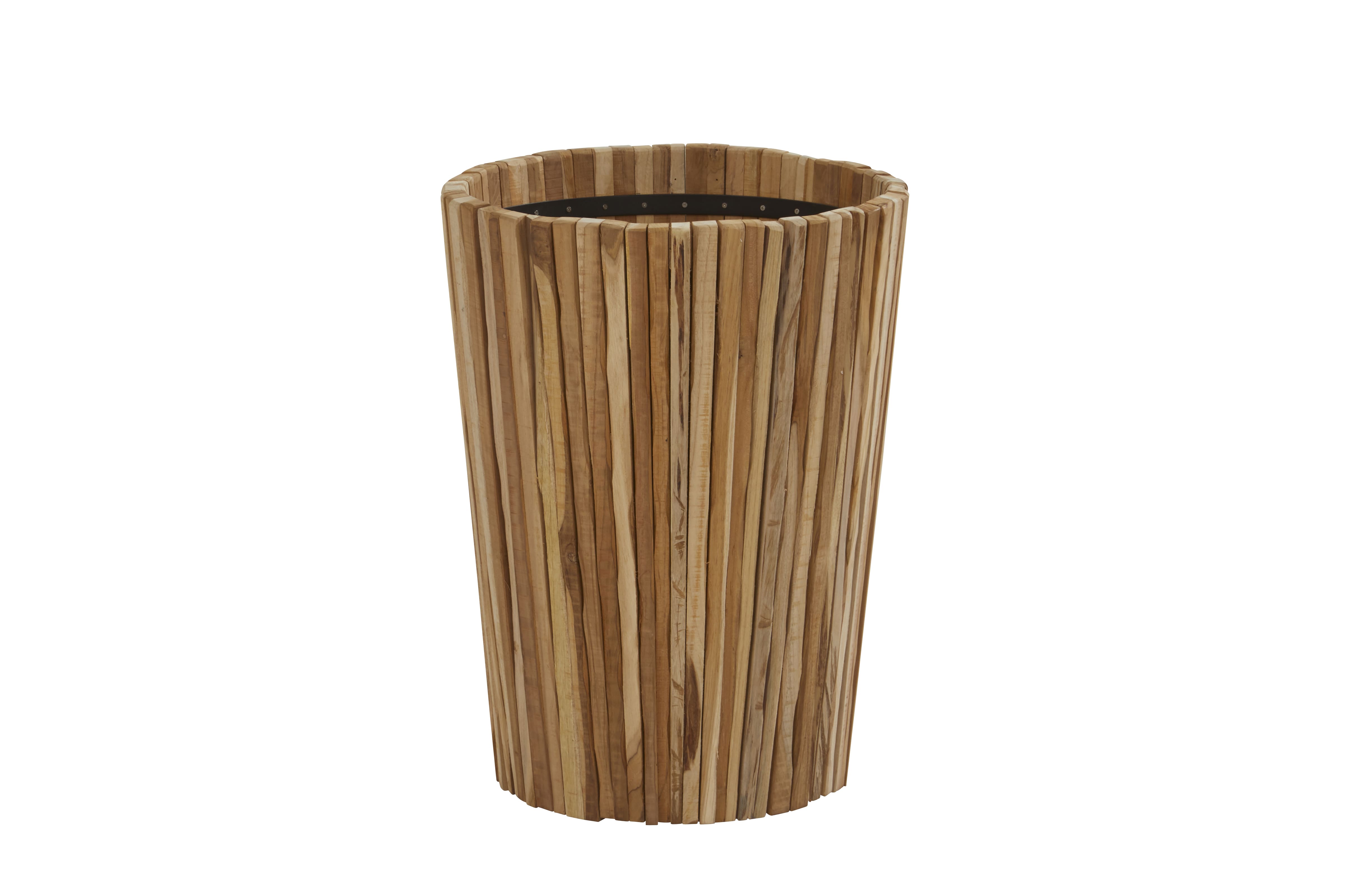4 Seasons Outdoor Miguel plantenbak rond Medium teak 58 cm. (H 71 cm.)
