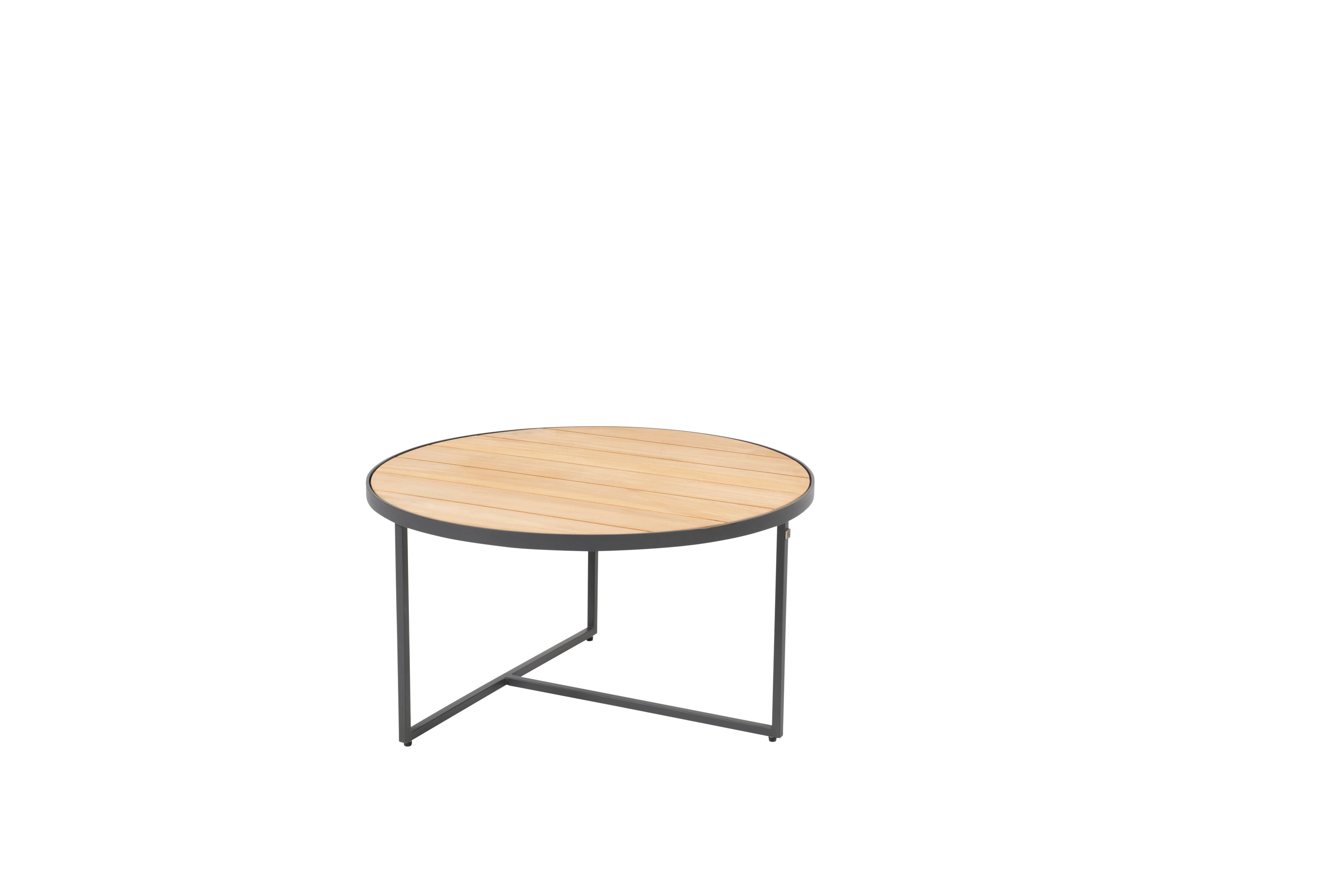 4 Seasons Outdoor Strada salontafel antraciet-teak Ø73 cm