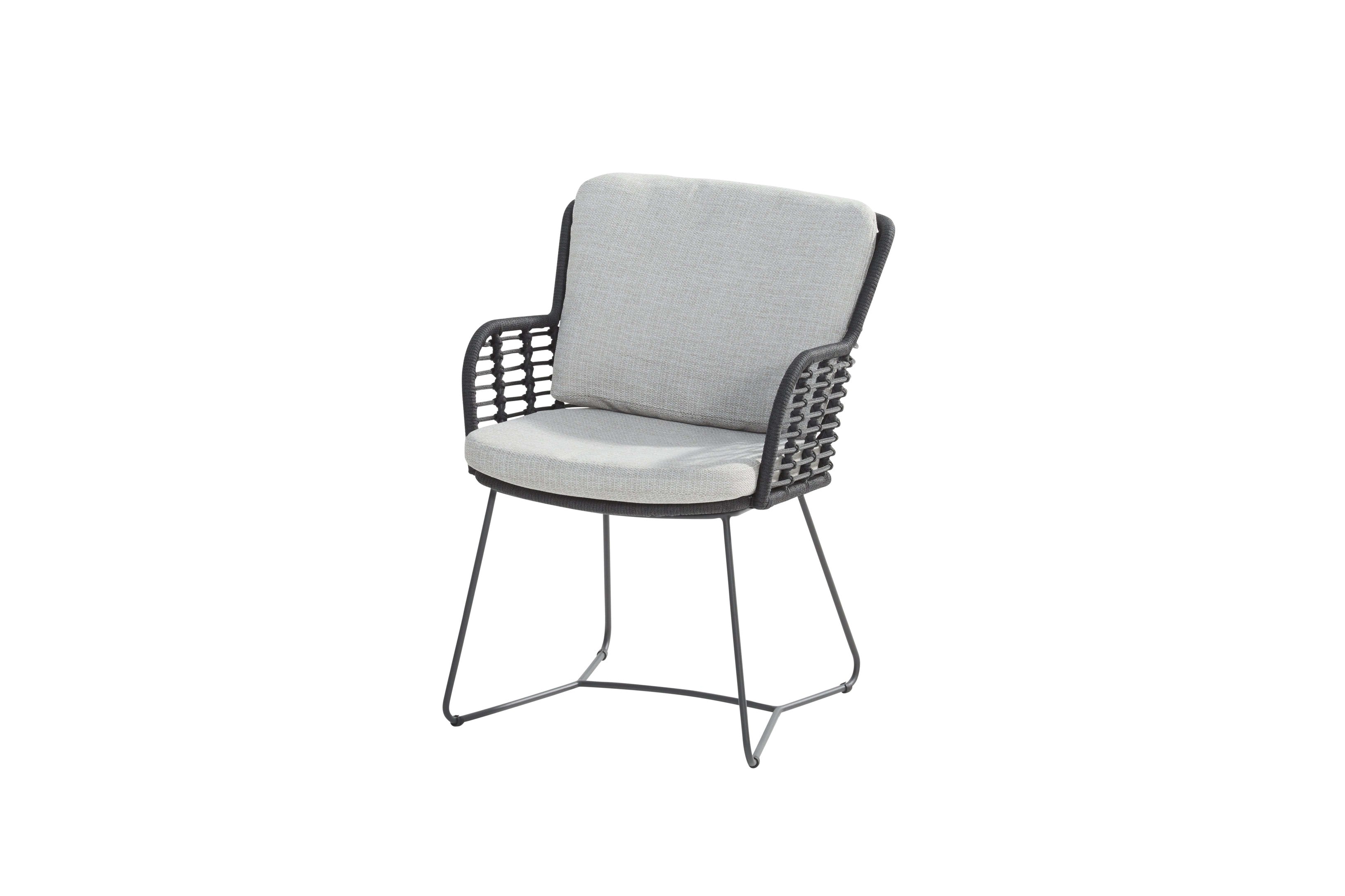 4 Seasons Outdoor Diningset Fabrice antraciet-Minerva HPL teak pattern 220x95cm 7-delig
