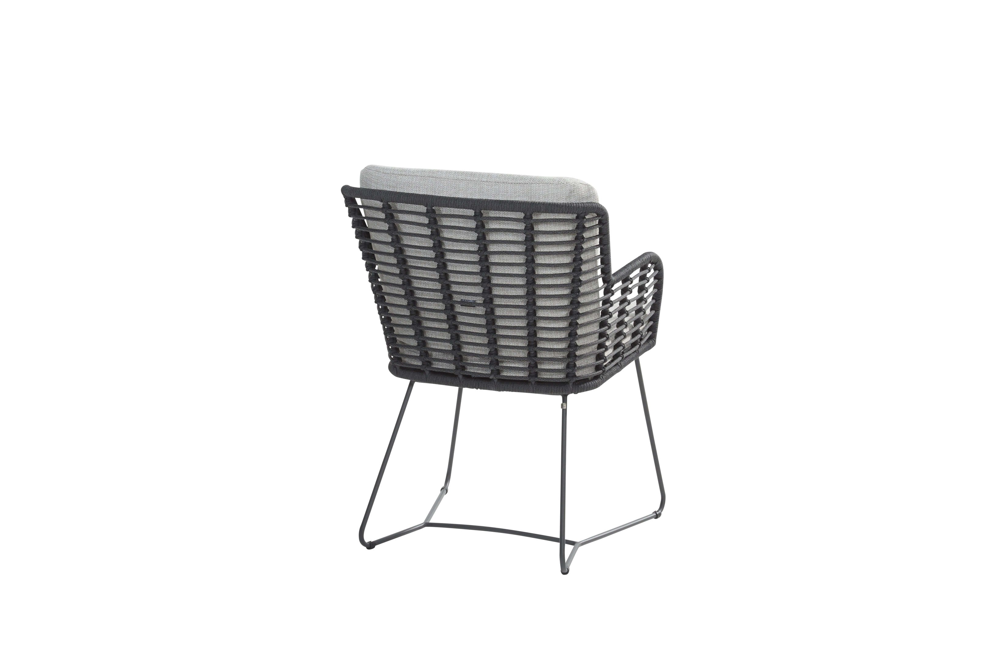 4 Seasons Outdoor Diningset Fabrice-Embrace Hpl slate antraciet ø160cm 7-delig