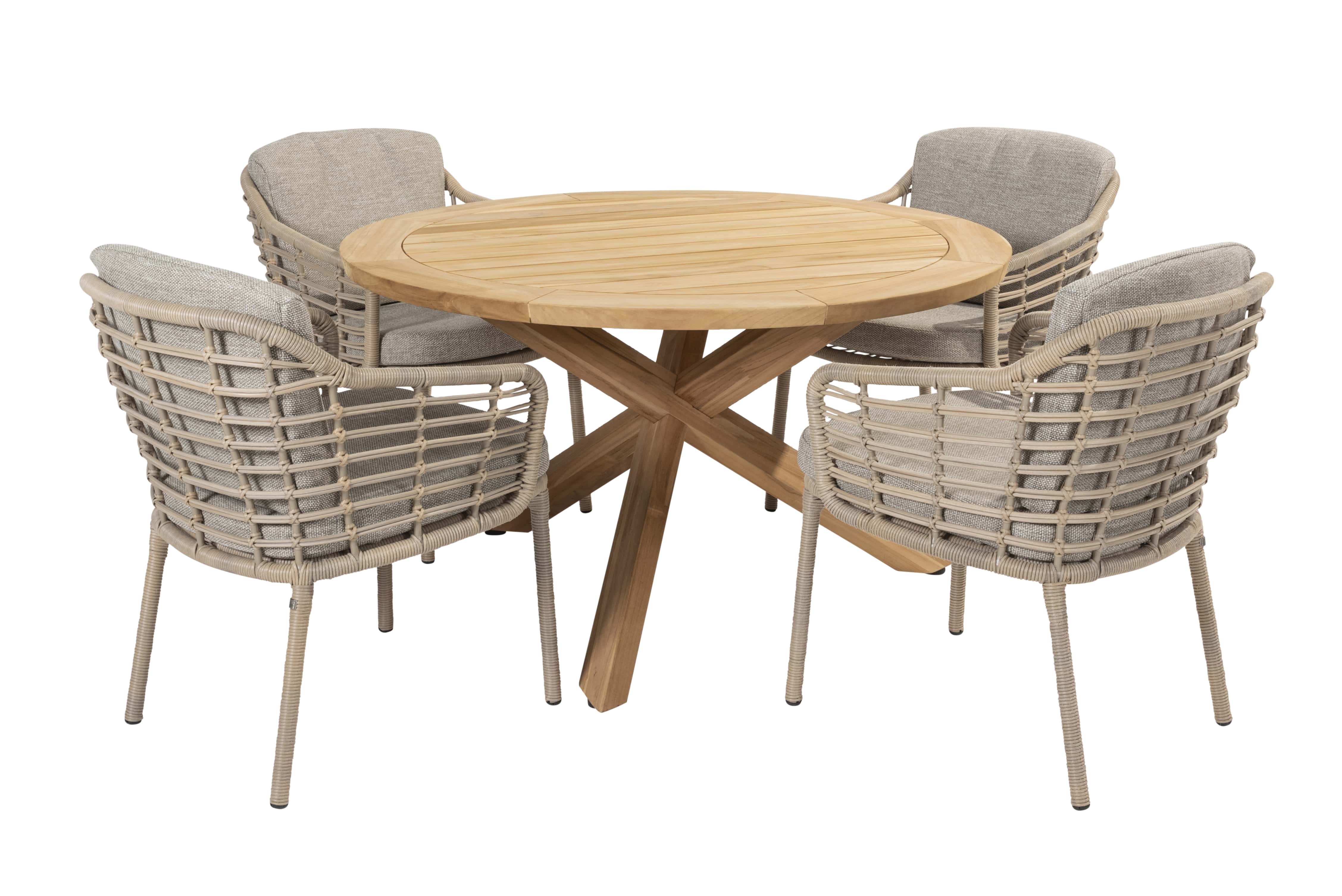 4 Seasons Outdoor Diningset Como-Prado teak ø130cm 5-delig