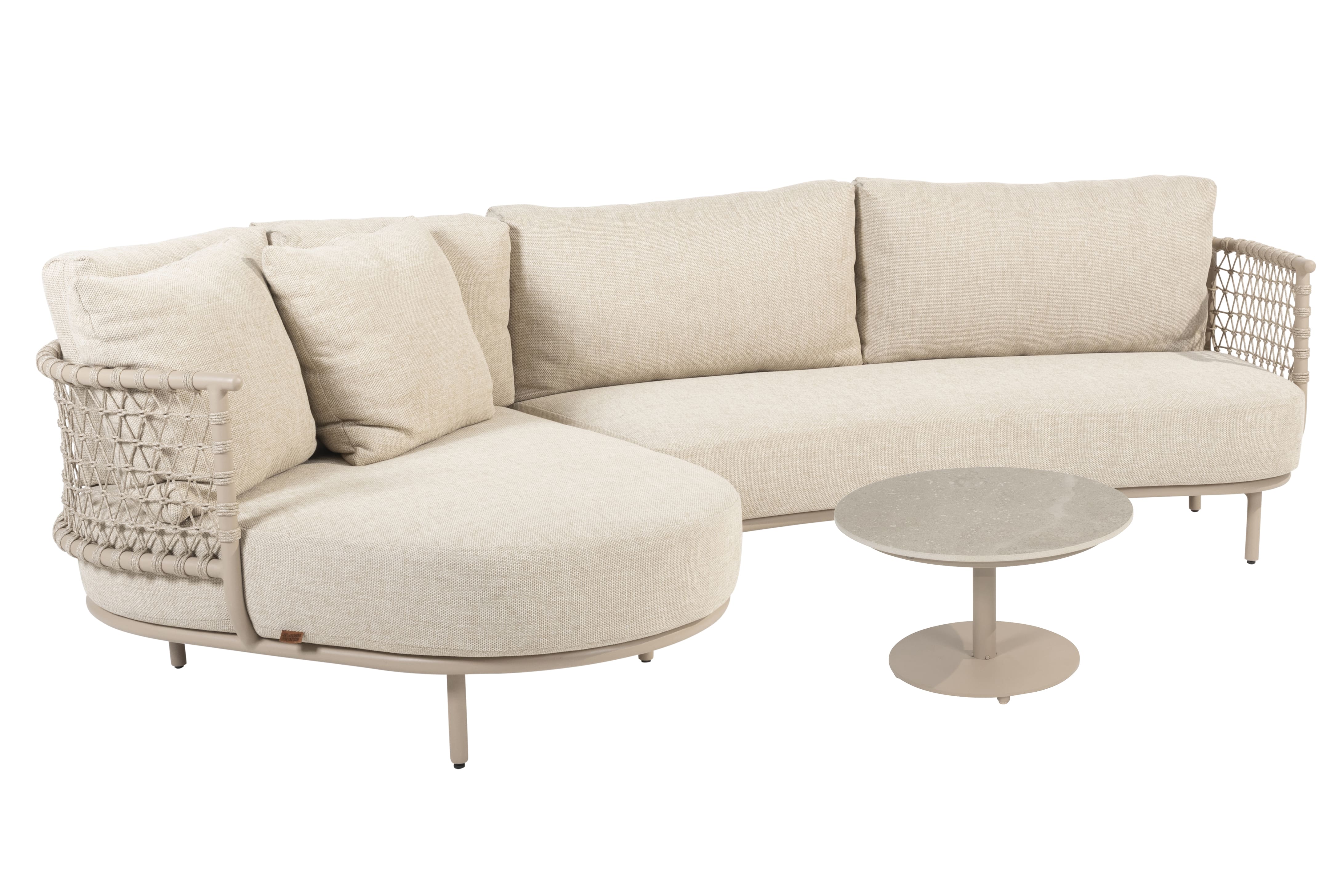 4 Seasons Outdoor Chaise longue Sardinia latte 3-delig showmodel