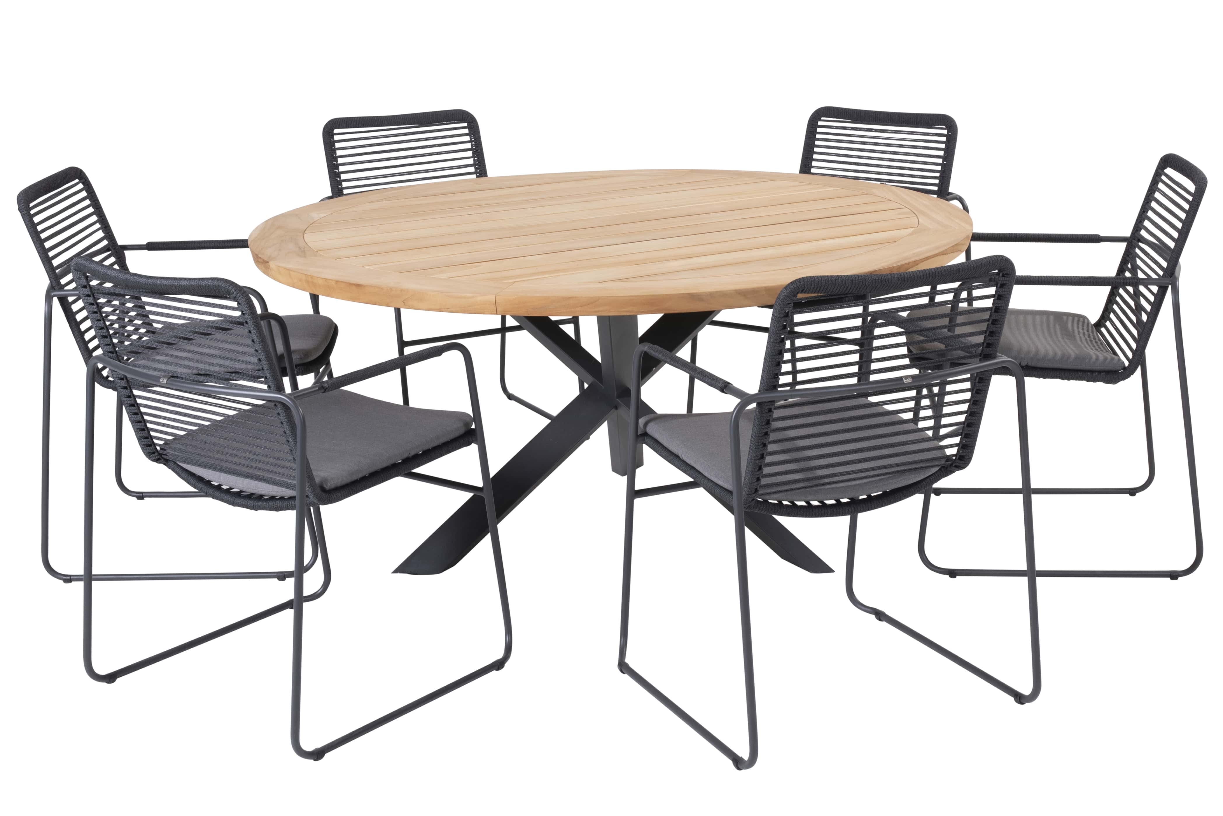 Taste 4SO elba-prado Ø160cm diningset 7-delig