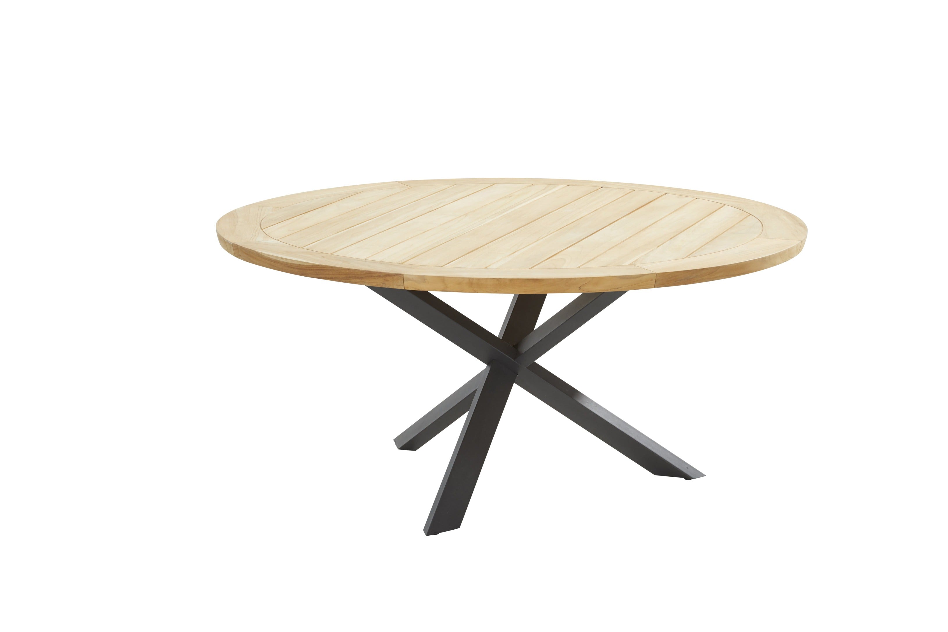 Taste 4SO diningtafel prado rvs/teak 160Øcm