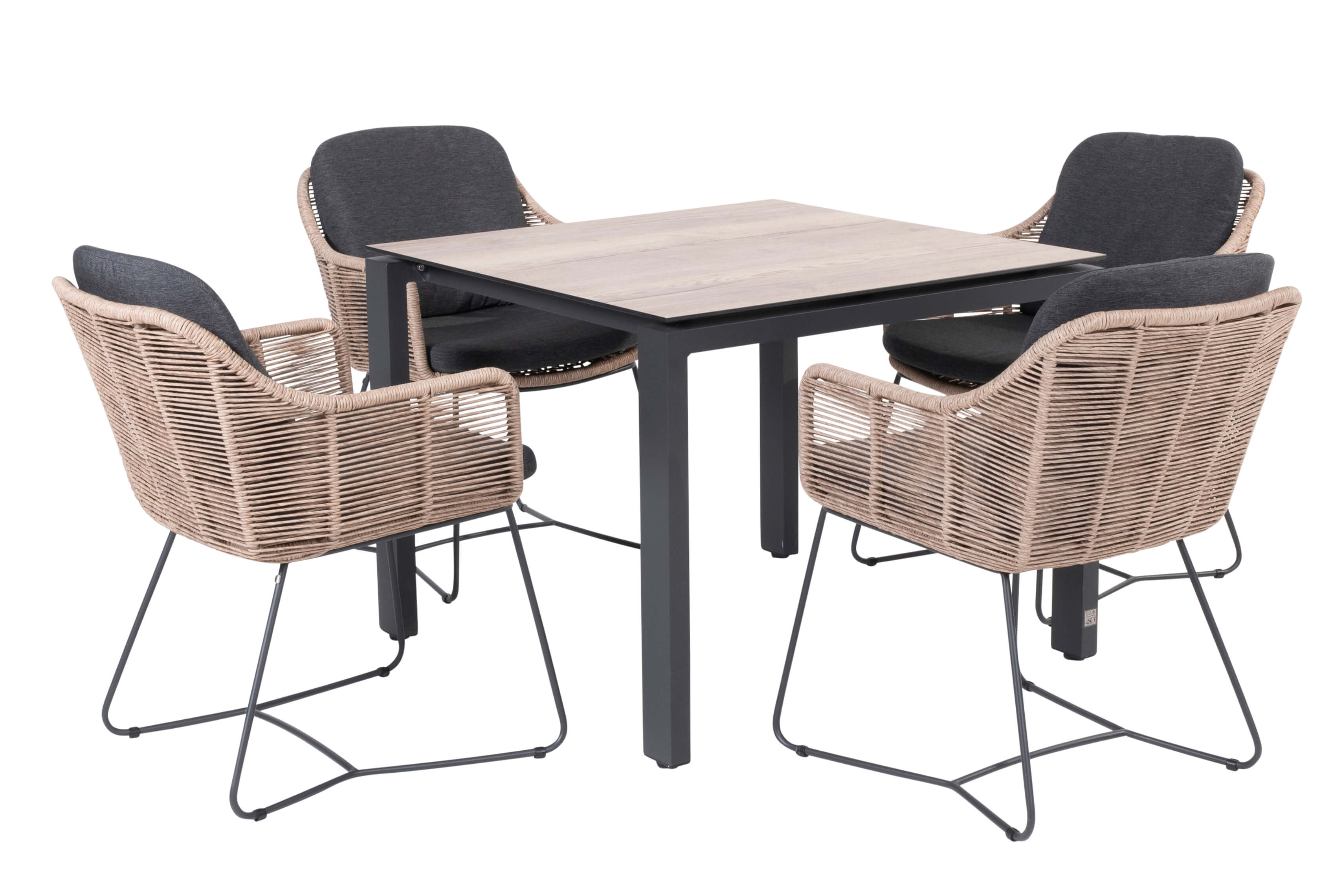 4 Seasons Outdoor belmond-goa HPL teak pattern 95cm diningset 5-delig