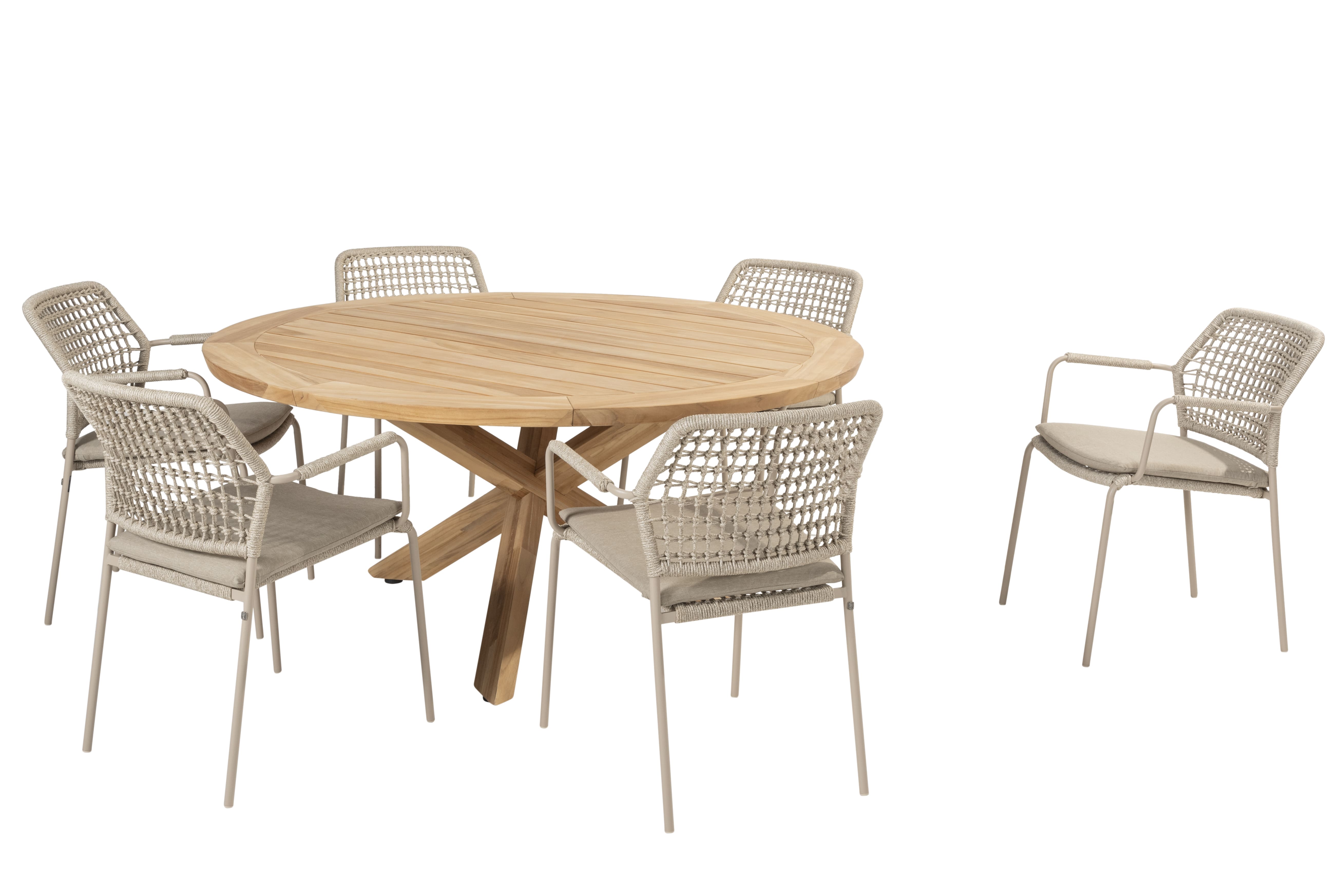 Taste 4SO Diningset Barista latte-Prado ø160cm 7-delig