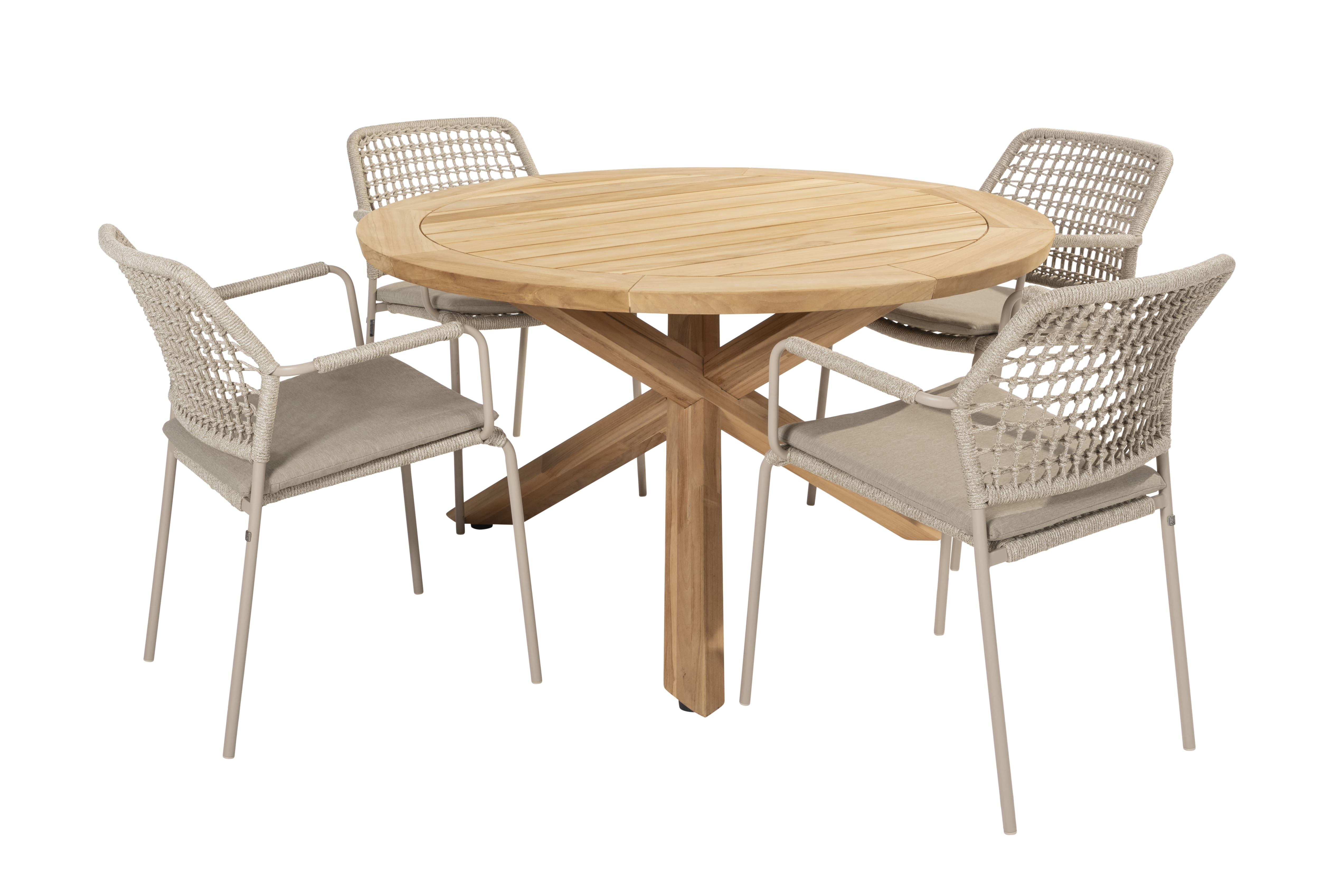 Taste 4SO Diningset Barista latte-Prado ø130cm 5-delig
