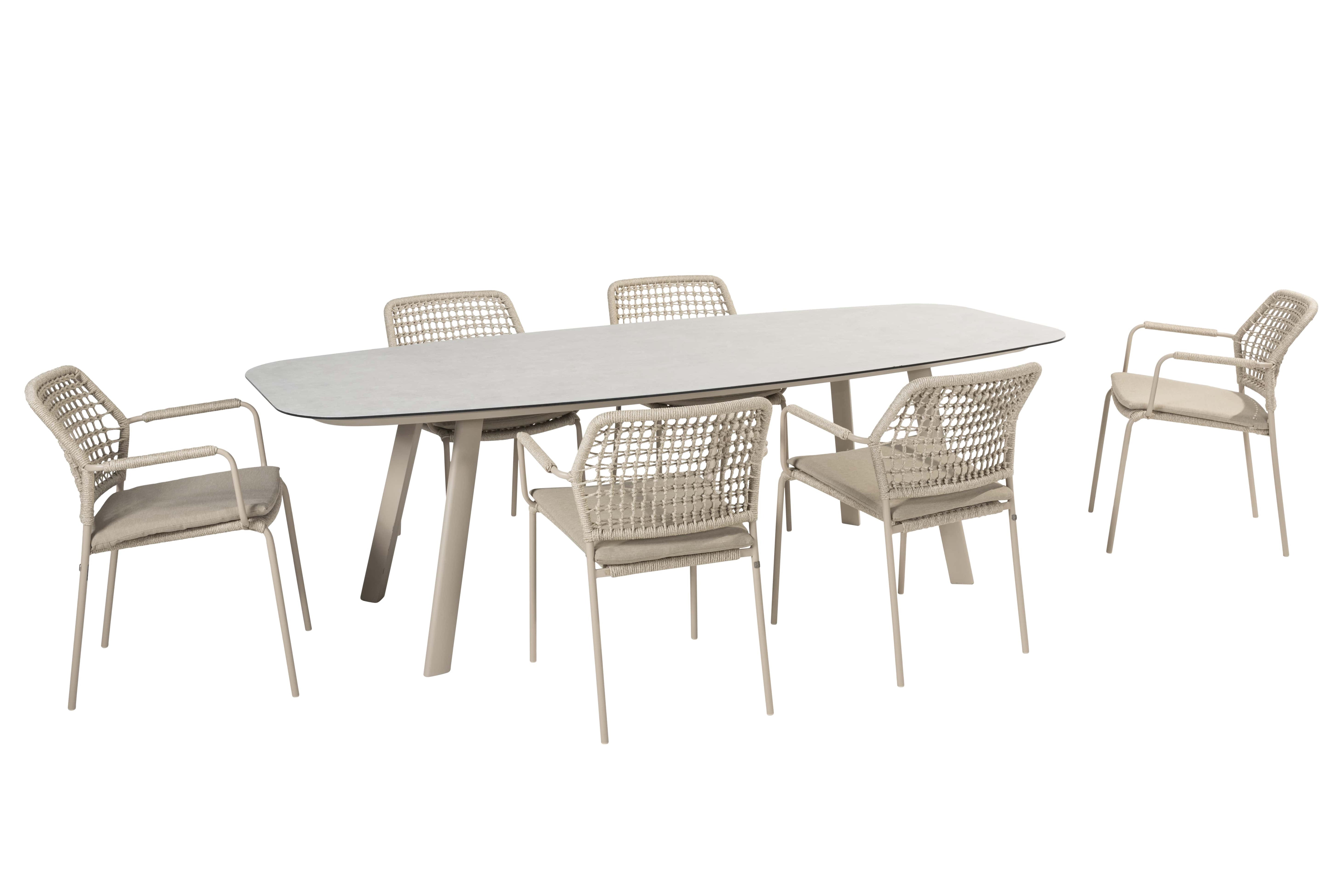 Taste 4SO Diningset Barista latte-Manolo 240x103cm 7-delig