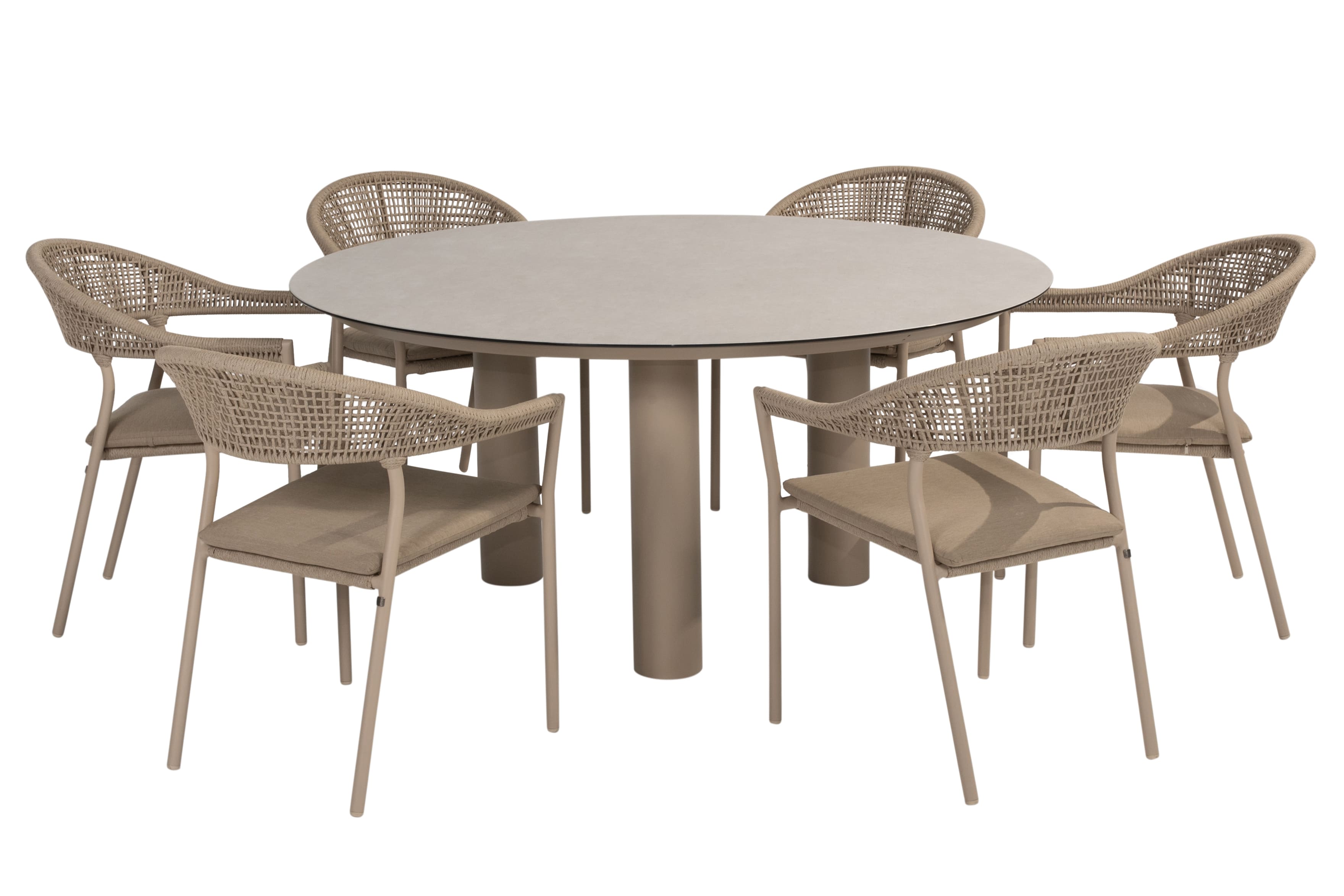 Taste 4SO Diningset Sienna latte-Donato ø160cm 7-delig
