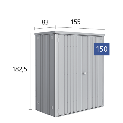 Biohort Tuinkast 150 donkergrijs metallic
