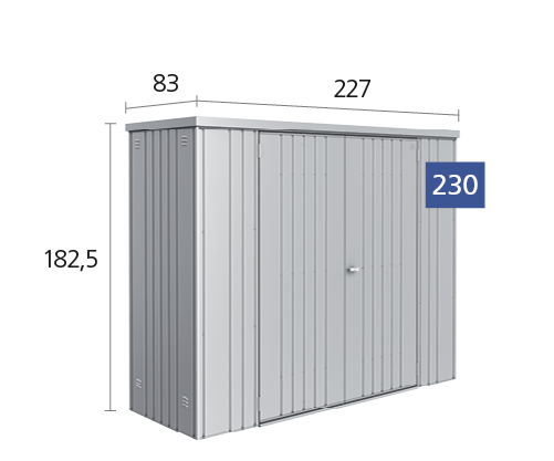 Biohort Tuinkast 230 donkergrijs metallic
