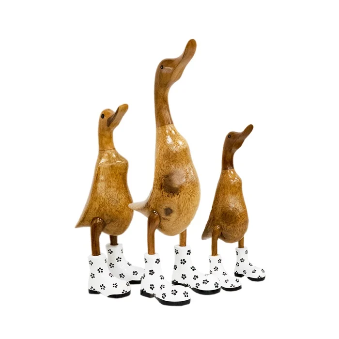 Jojo Living Houten eend witte laarzen 26cm