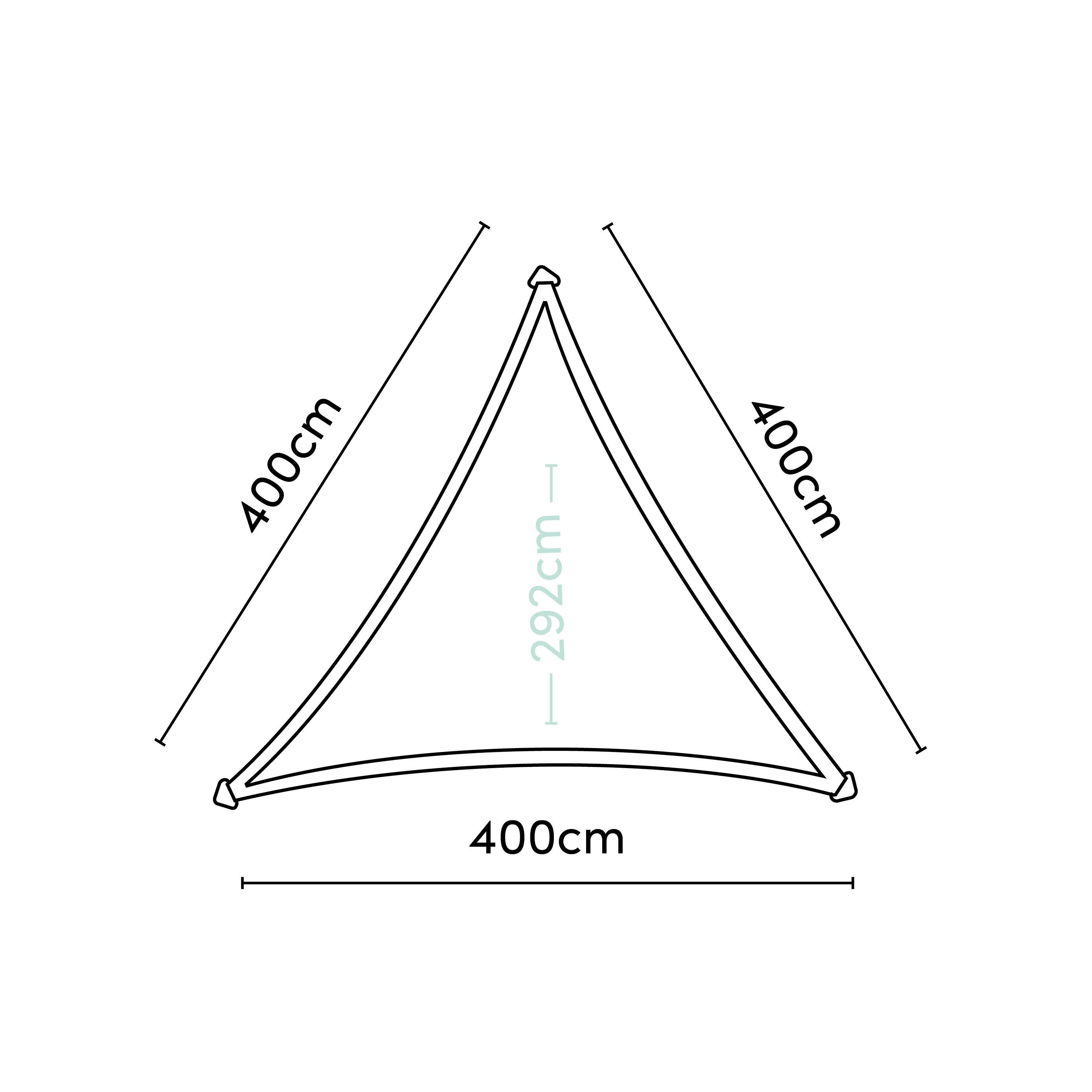 Dreamsail Driehoek 4,0 x 4,0 x 4,0m, Cream