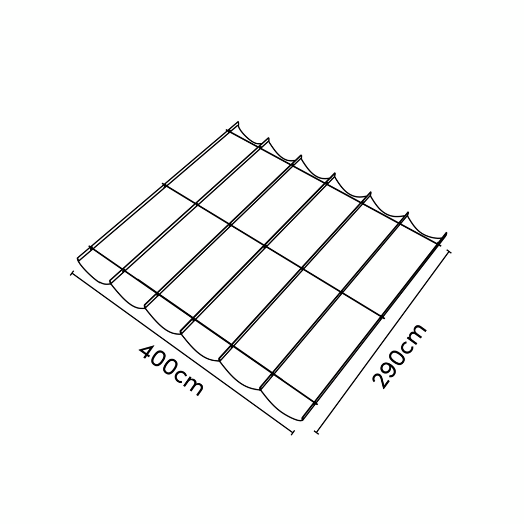 Harmonica schaduwdoek, B 2,9 x L 4,0m, Antraciet