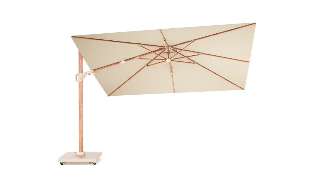 Platinum Zweefparasol Challenger T² Premium 260x350cm Teak/Champagne