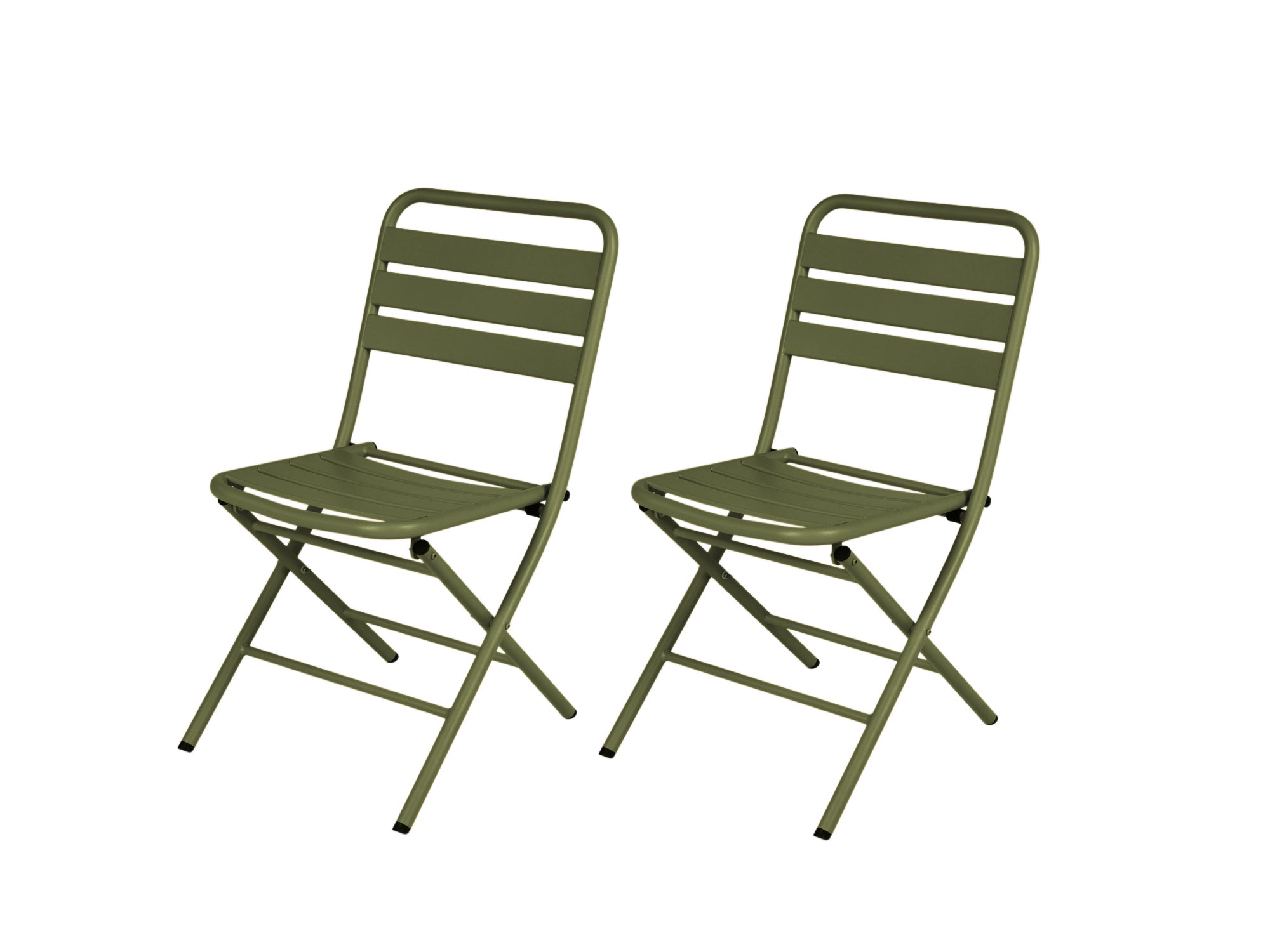 MaximaVida Max inklapbare metalen tuinstoel olijfgroen 2 stuks