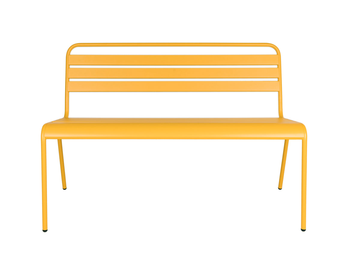 MaximaVida Max metalen tuinbank 120 cm okergeel