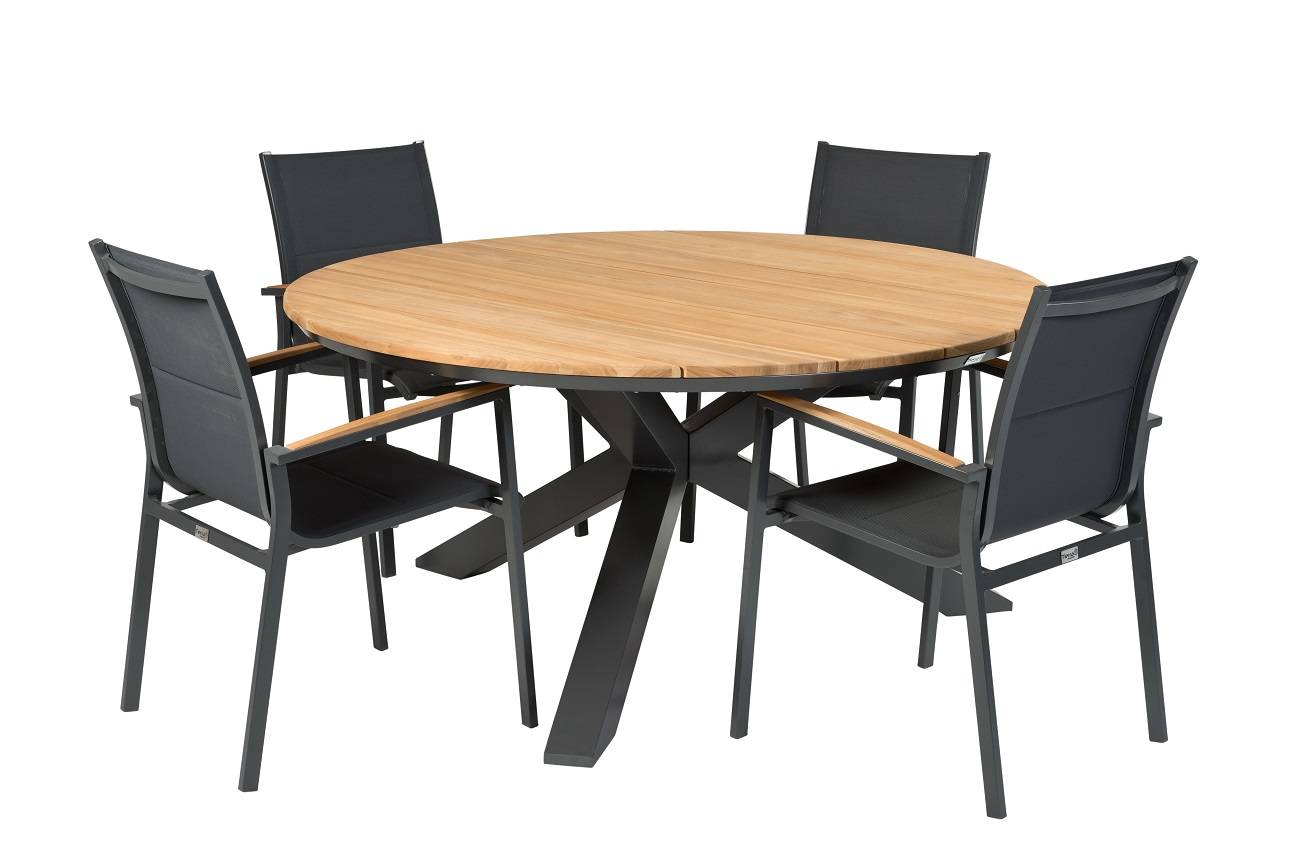 Tierra Outdoor Diningset Foxx - Omnigo ø150cm 5-delig