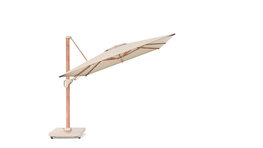 Platinum Zweefparasol Challenger T² Premium 350x260cm Teak/Champagne