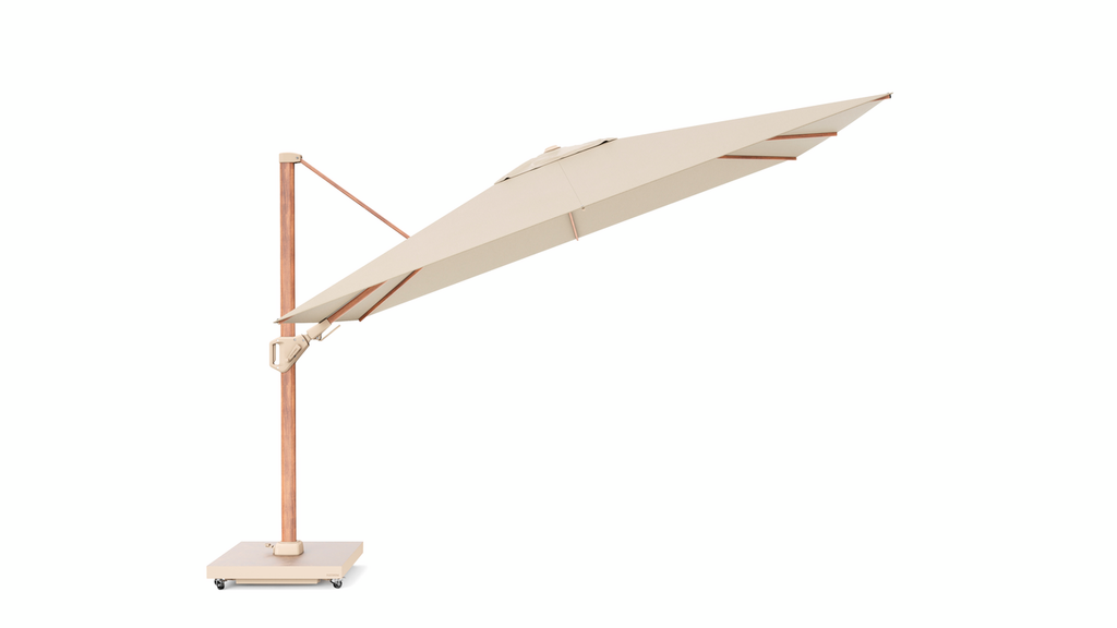 Platinum Zweefparasol Challenger T² Premium 260x350cm Teak/Champagne