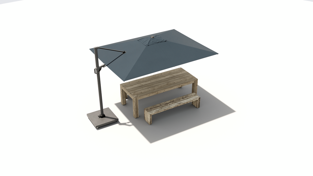 Platinum Zweefparasol Challenger T² Premium 260x350cm Faded Black