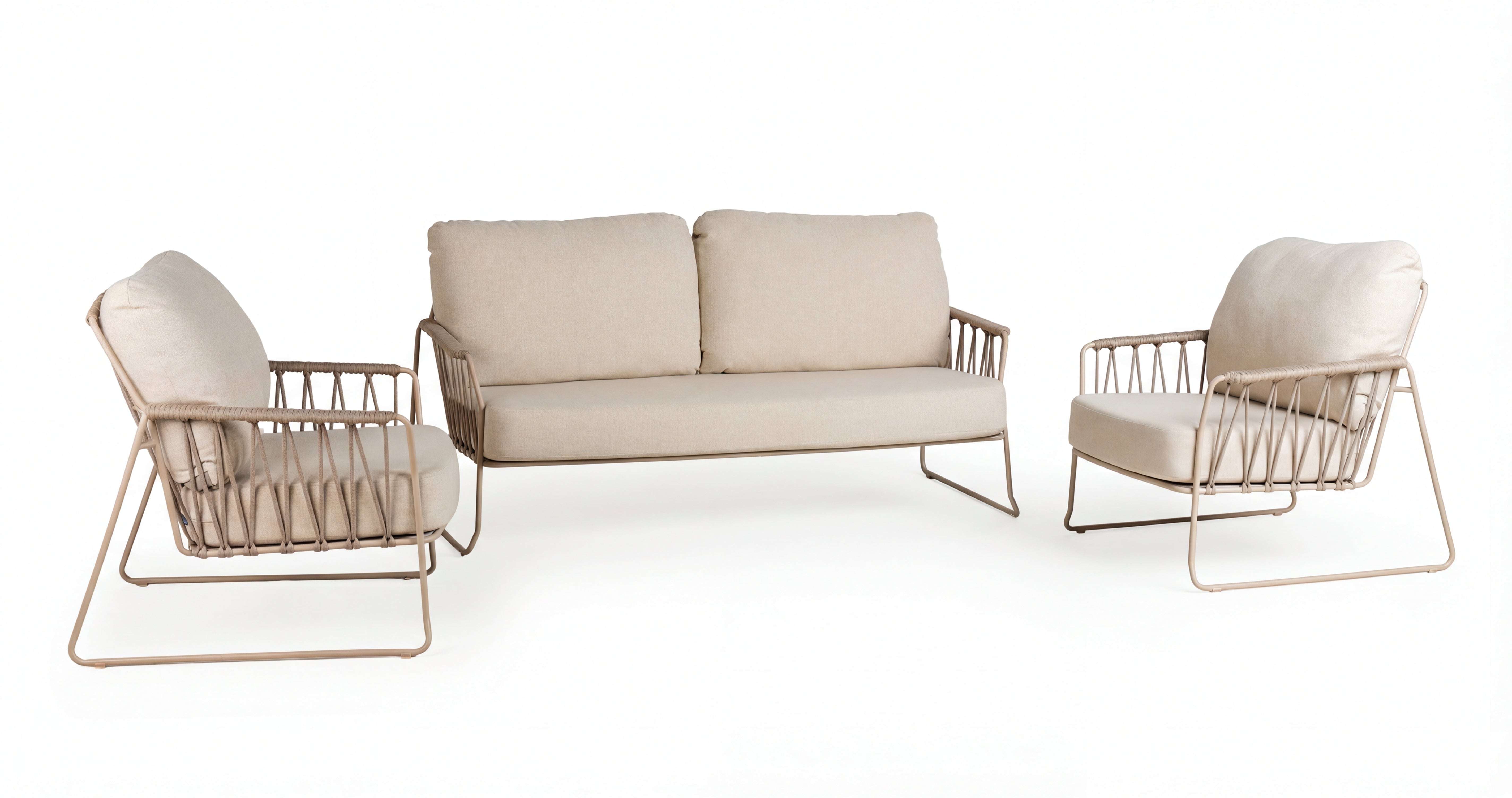 Tierra Outdoor Loungeset Rivera Champagne 3-delig