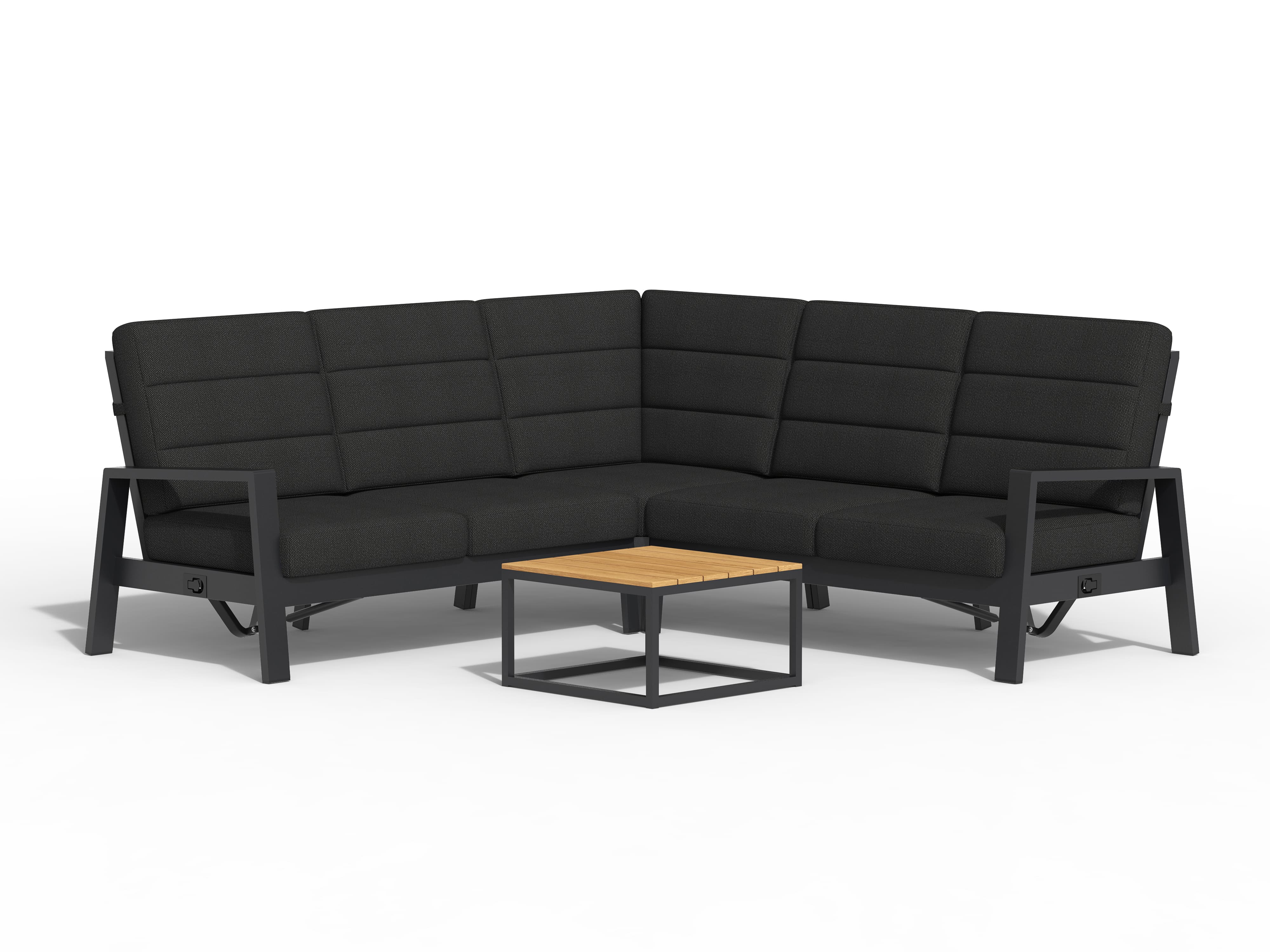 Tierra Outdoor Loungehoek Queens black 4-delig