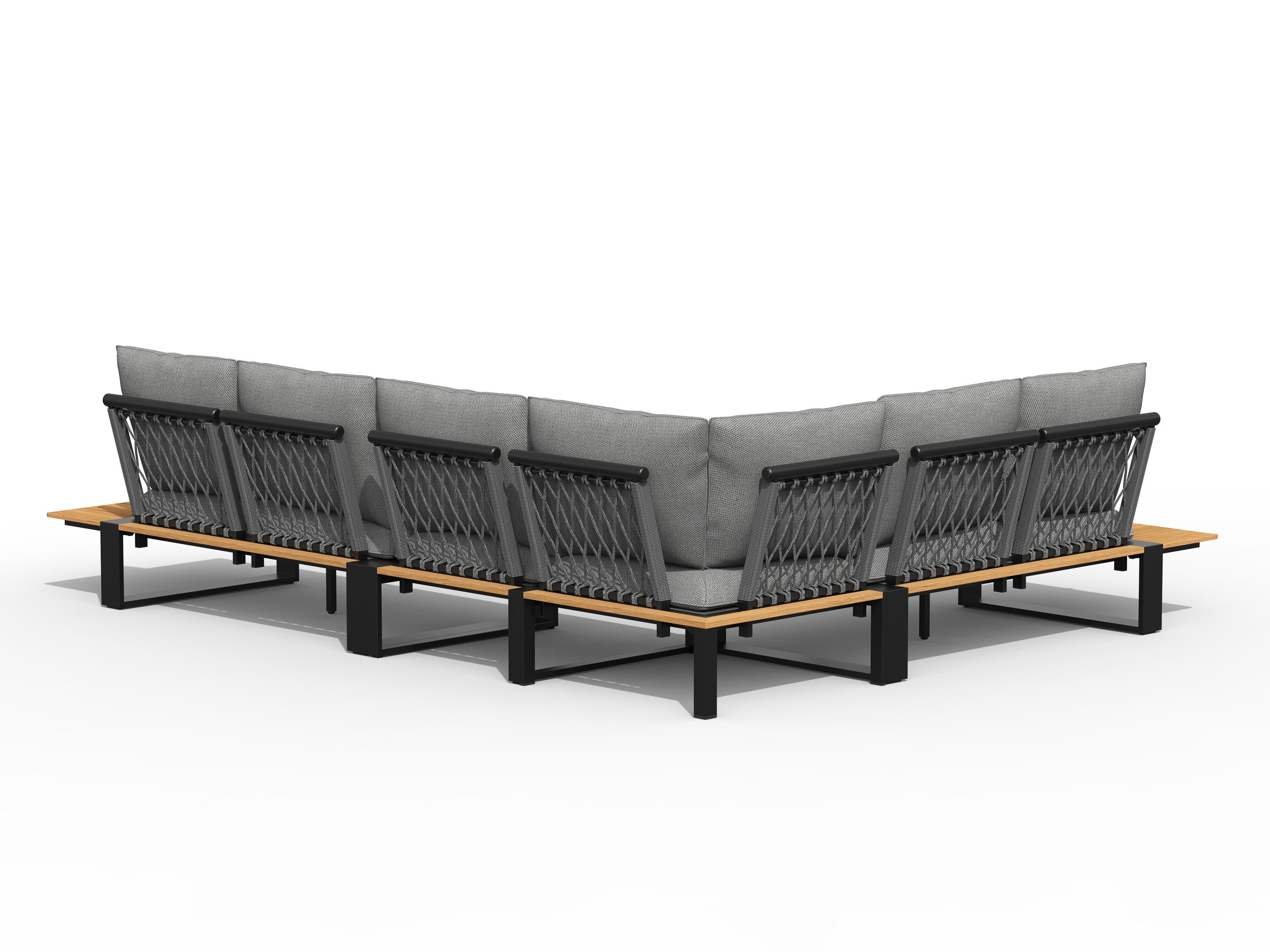 Tierra Outdoor Loungehoek Seto teak charcoal 5-delig