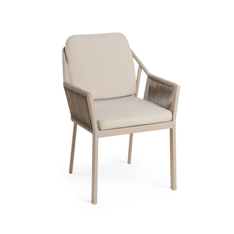 Tierra Outdoor Diningset Liv champagne - Orbital ophira Ø120cm 5-delig