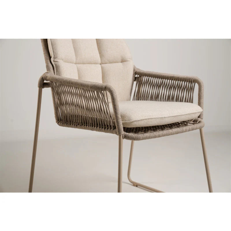 Tierra Outdoor Diningset Rivera champagne - Elegante ophira 219x92cm 7-delig