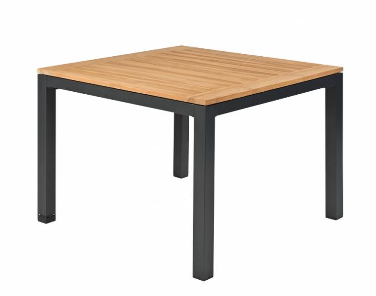 Tierra Outdoor Diningtafel Briga charcoal-teak 100x100cm