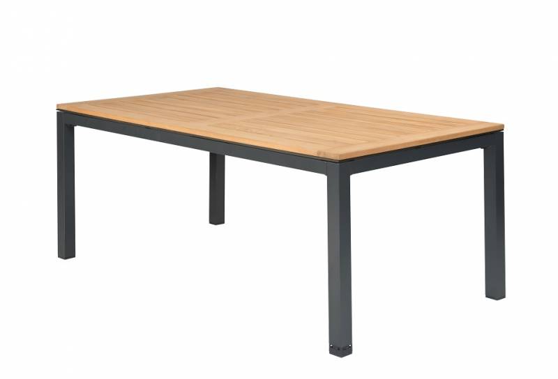 Tierra Outdoor Diningtafel Briga charcoal-teak 180x100cm