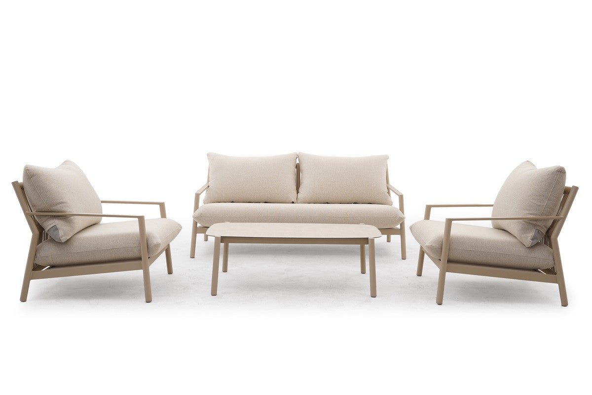 Tierra Outdoor Loungeset Monti Champagne 4-delig