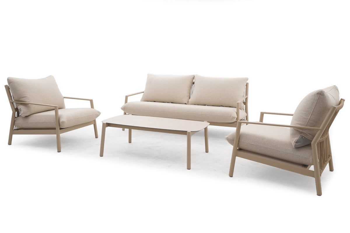 Tierra Outdoor Loungeset Monti Champagne 4-delig