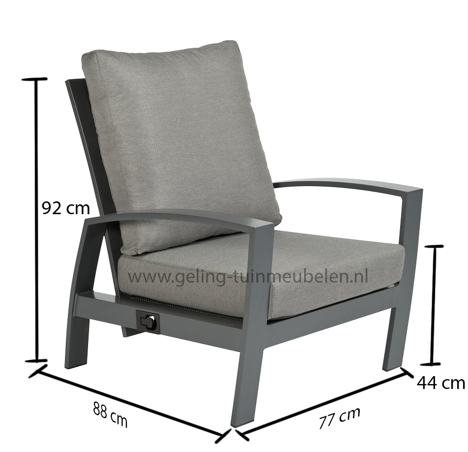 Tierra Outdoor Loungeset Valencia charcoal 4-delig