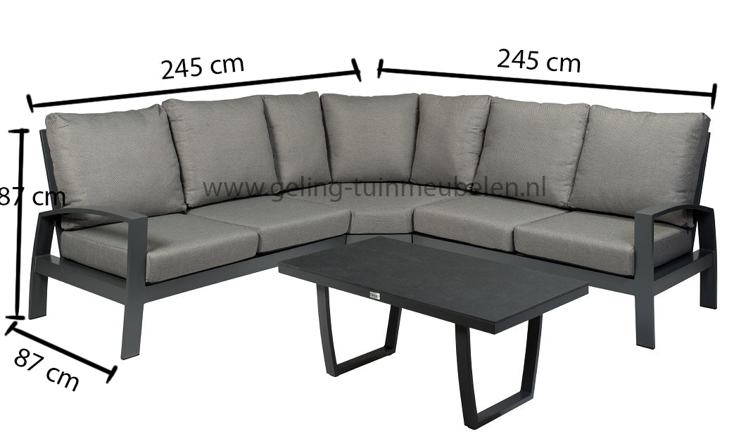 Tierra Outdoor valencia loungehoek 4-delig charcoal