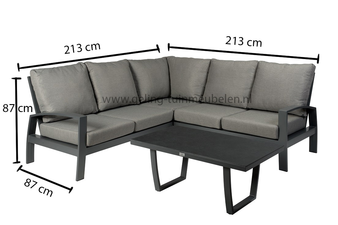 Tierra Outdoor valencia loungehoek 4-delig charcoal