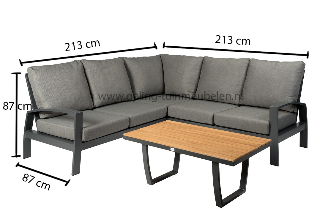 Tierra Outdoor valencia loungehoek 4-delig charcoal