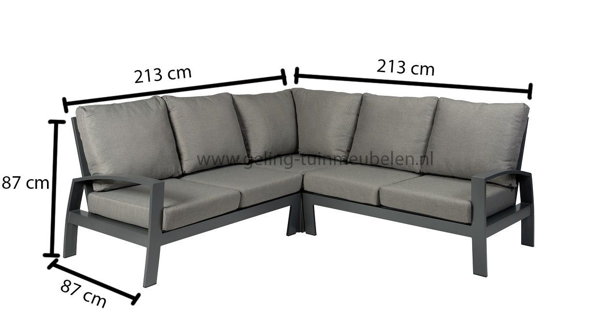 Tierra Outdoor valencia loungehoek 3-delig charcoal