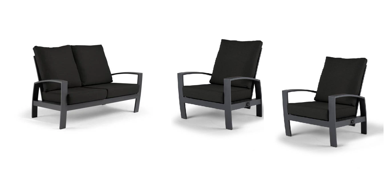Tierra Outdoor Loungeset Valencia black 3-delig