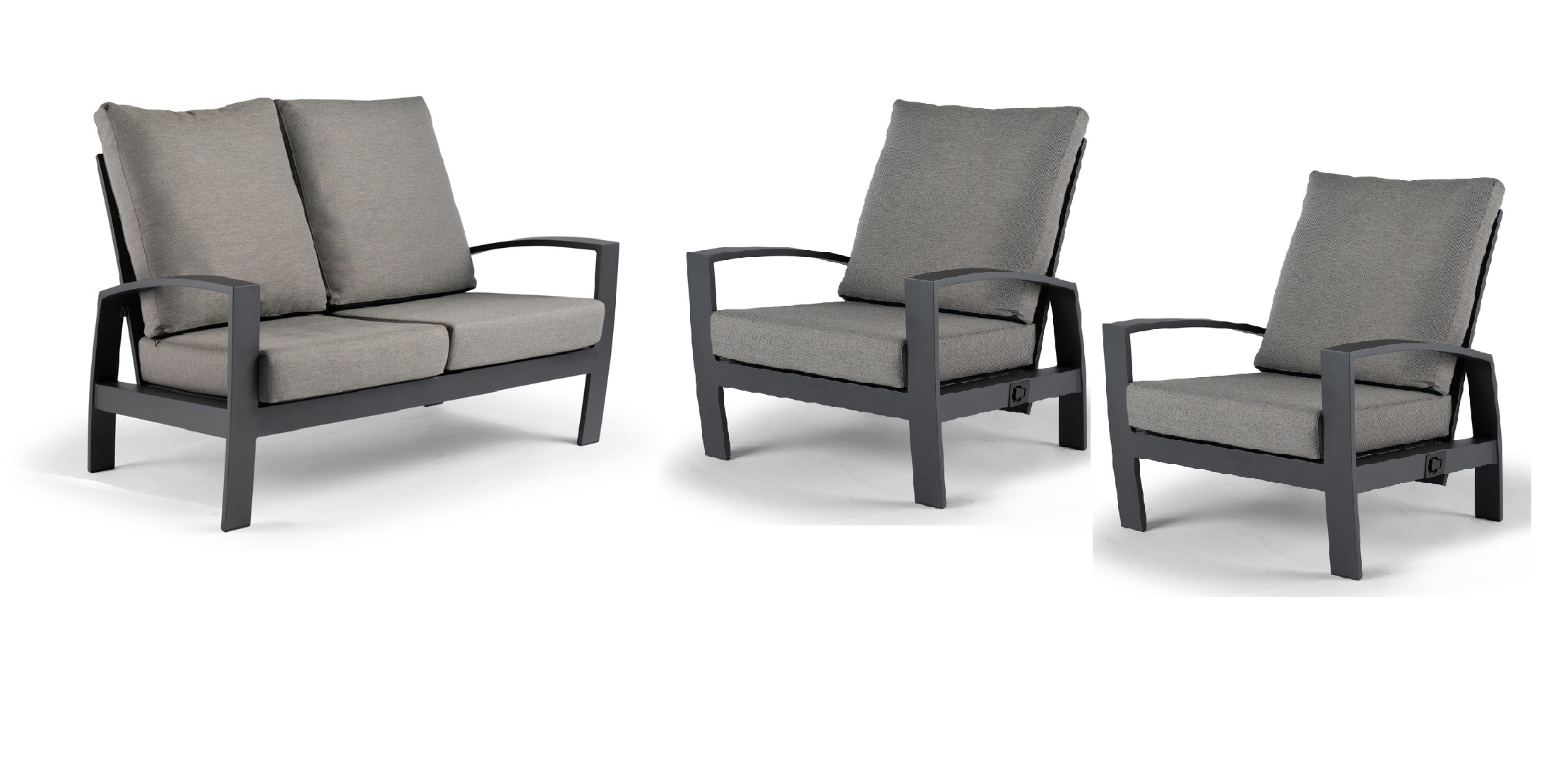 Tierra Outdoor Loungeset Valencia charcoal 3-delig
