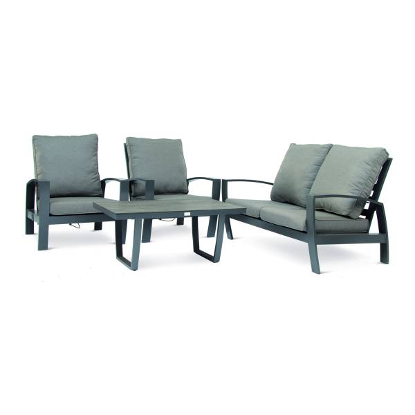 Tierra Outdoor Loungeset Valencia charcoal 4-delig