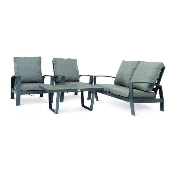 Tierra Outdoor valencia loungeset 4-delig charcoal