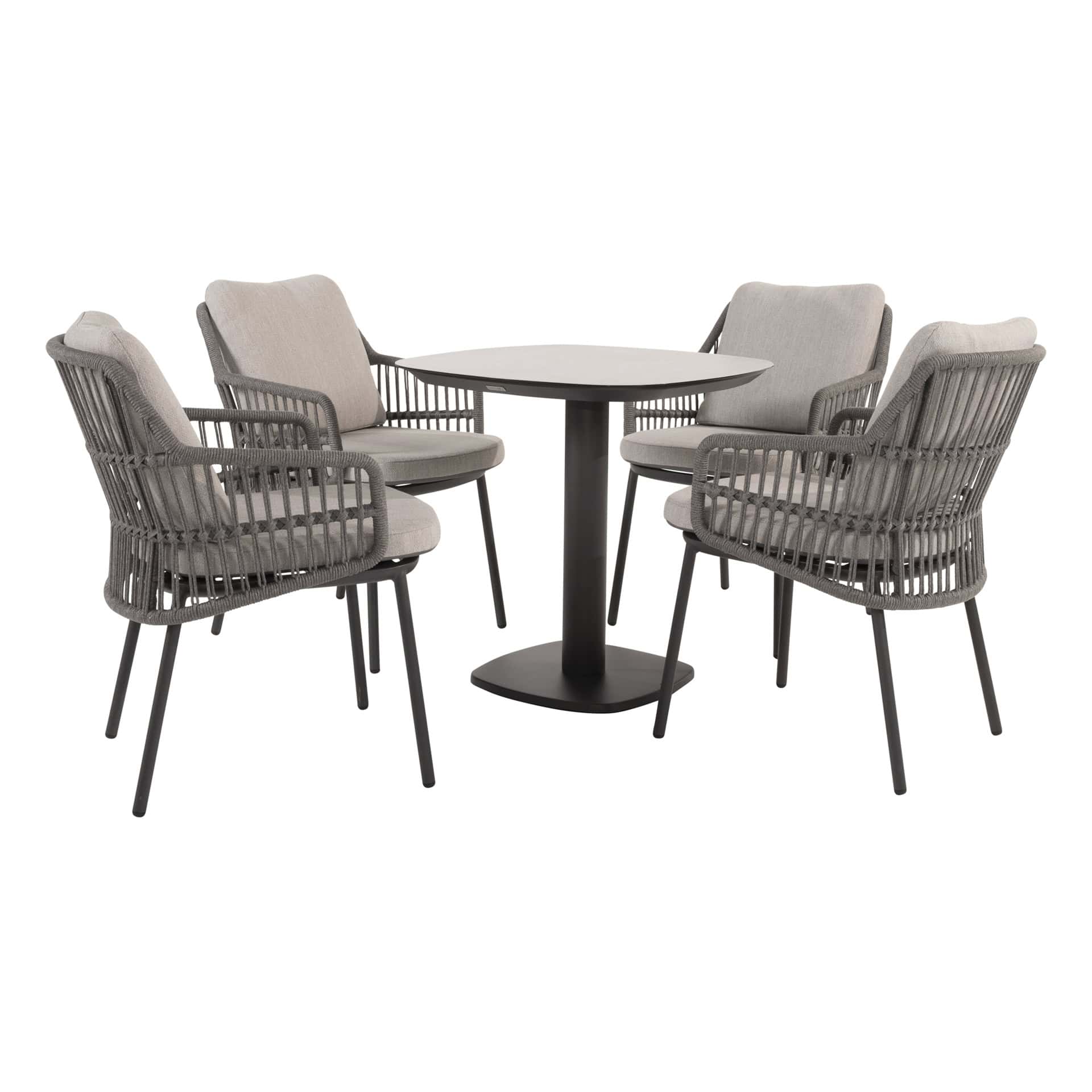 Taste 4SO Diningset Alicante-Manolo antraciet 75x75cm 5-delig