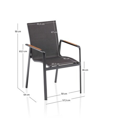 Kettler Stapelstoel Diamond antraciet
