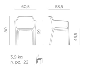 Nardi Stapelstoel Net antraciet